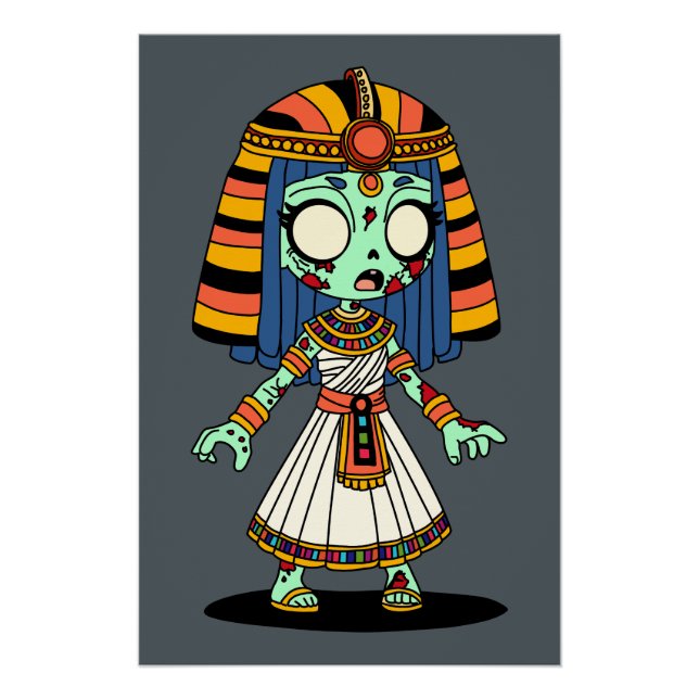 Pôster Zombie Egípcia Bonita (Frente)