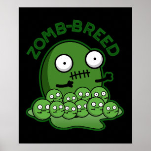 Poster Zombie Engraçado Criou Pun Dark BG