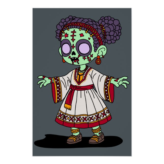 Pôster Zombie etíope-cuta (Frente)