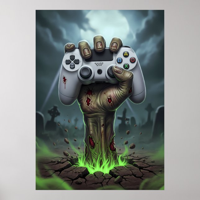 Poster Zombie Gamer Hand - Undead Controller Grip (Frente)