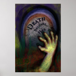Poster Zombie Graveyard Alcançando Arte Assombrada