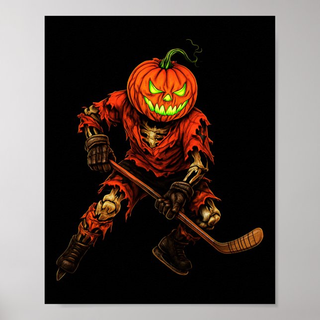 Poster Zombie Hockey Player Costume Skeleton Ice Hockey H (Frente)