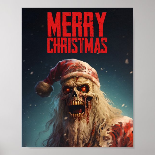 Poster Zombie - Merry Christmas (Frente)