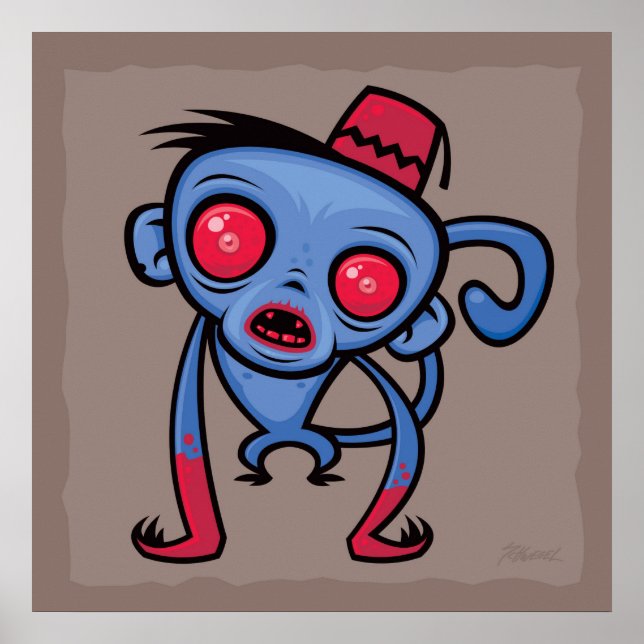Pôster Zombie Monkey (Frente)