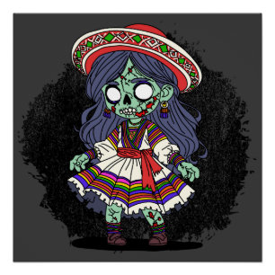 Pôster Zombie peruana bonita