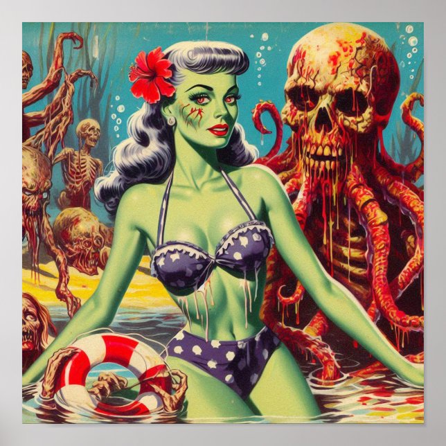 Poster Zombie Pin-up (Frente)