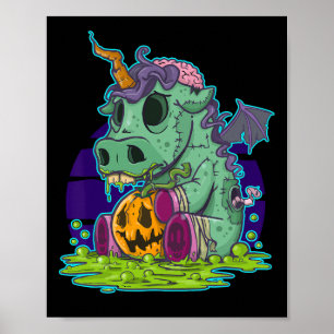 Poster Zombie Unicorn Halloween Figurume Fantasma-Mummy