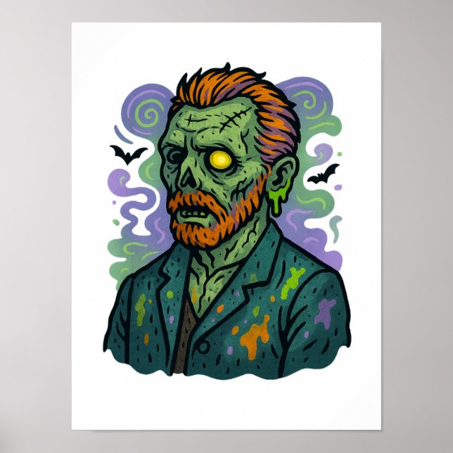 Poster Zombie Van Gogh - Paródia de BD Cartoon (Frente)