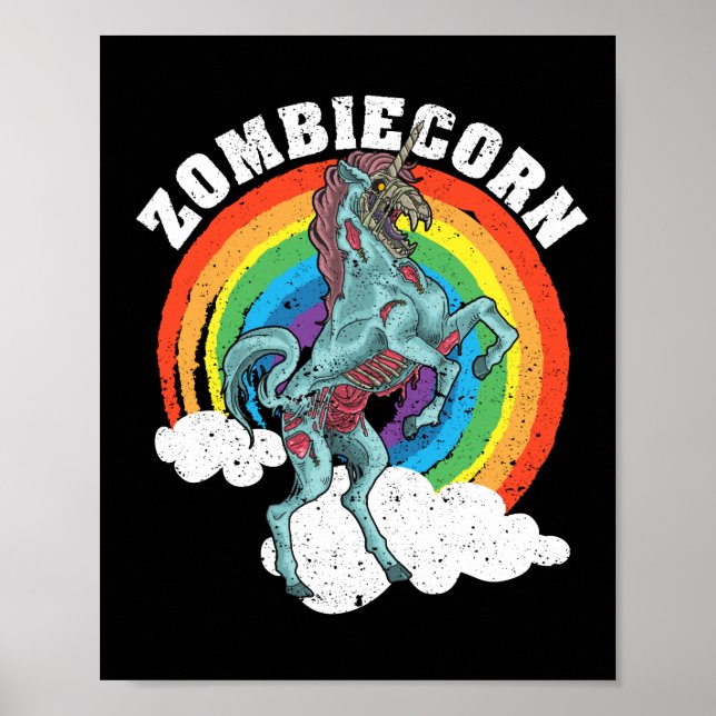 Poster Zombiecorn Zombie Unicorn Lover Halloween Animal (Frente)