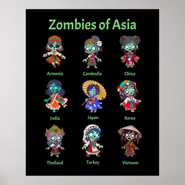 Poster Zombies da Ásia (Frente)