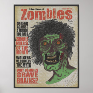 Poster Zombis o vivo Ver.3 do compartimento