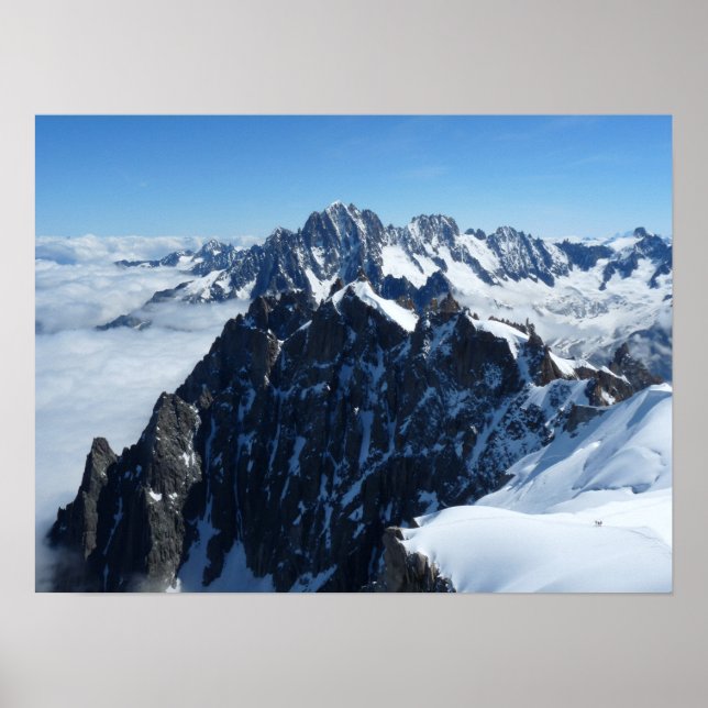 Poster Zona de Chamonix dos Alpes franceses (Frente)