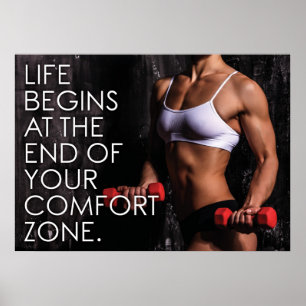 Poster Zona de conforto - Motivação de Workout Feminina