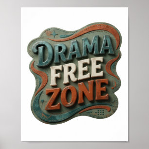 Poster Zona de Drama Azul SEM DRAMA