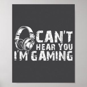 Poster Zona de Jogos Foco Camiseta Gamer Citação Divertid