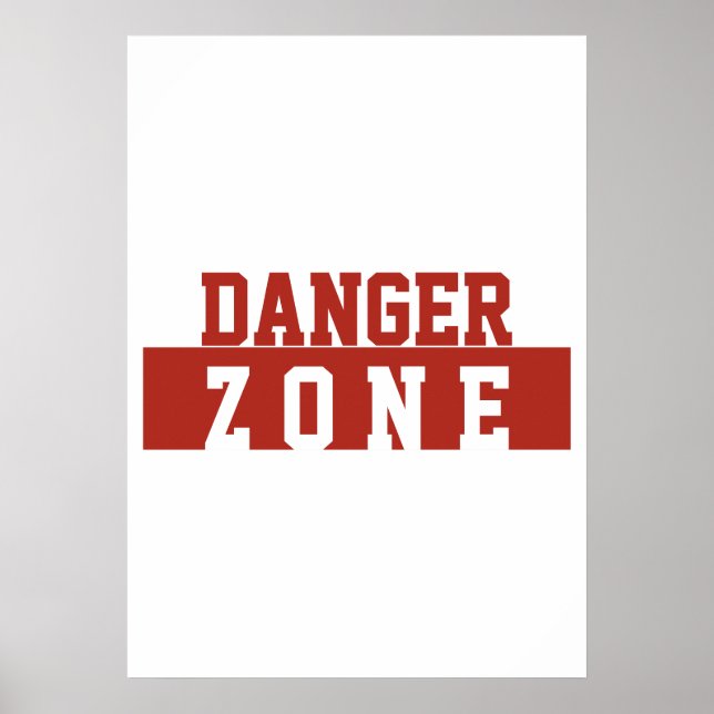 Poster Zona de Perigo / Minimalista Moderno Simples Verme (Frente)