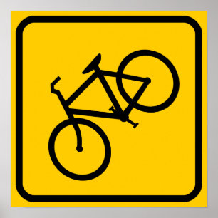 Poster Zona de Travessia de Bicicletas