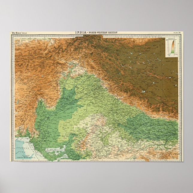 Pôster Zona noroeste da Índia (Frente)