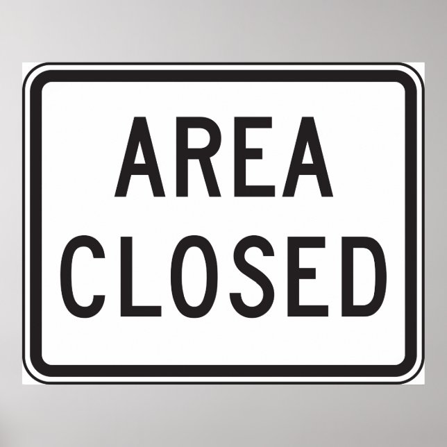 Poster Zona Sinal de Fechamento Zona Zona Restritiva (Frente)