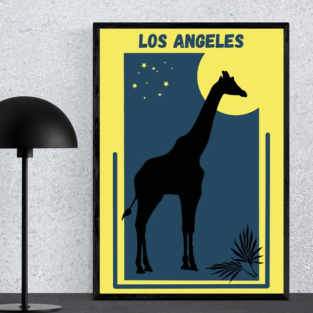 Poster Zoo California Vintage Giraffe (Criador carregado)