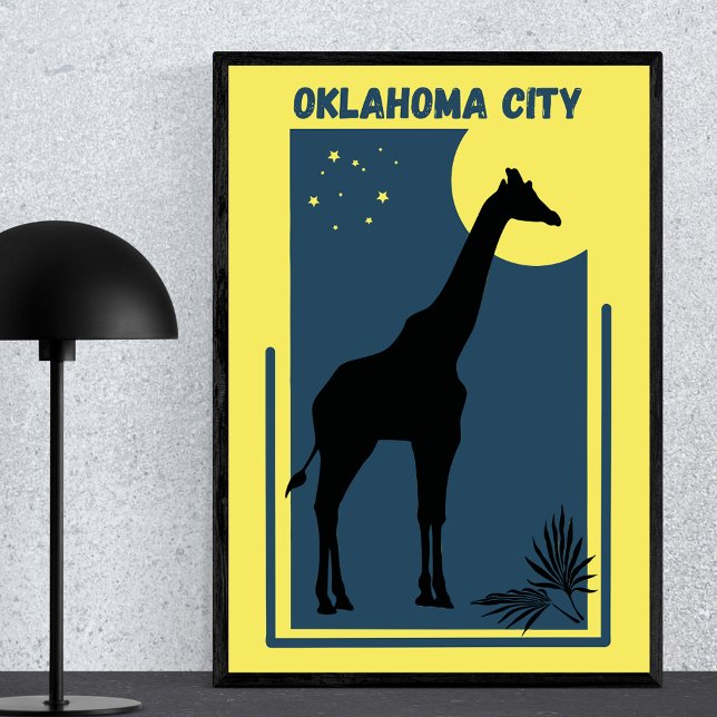 Poster Zoo Park Vintage Giraffe Amarelo (Criador carregado)