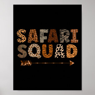 Poster Zoólogo Africano de Vacinação da Família Safari Sq