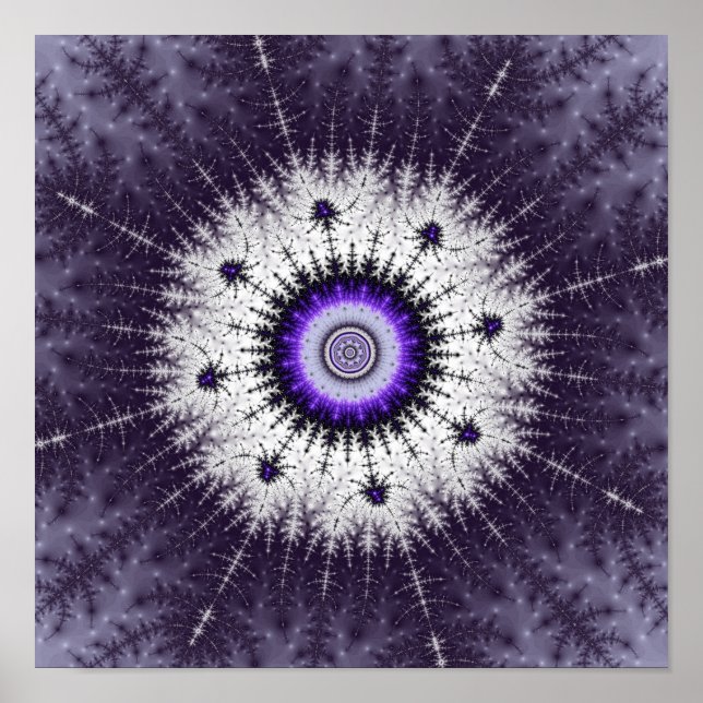 Poster Zoom de Mandelbrot Roxo (Frente)