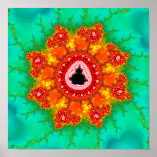 Poster Zoom no Conjunto de Mandelbrot Laranja