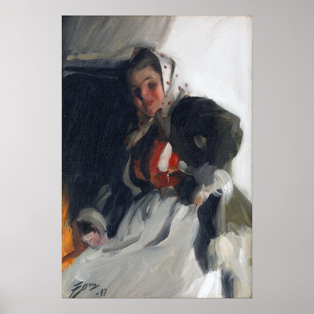 Poster Zorn - By The Fireplace 1897 (Frente)