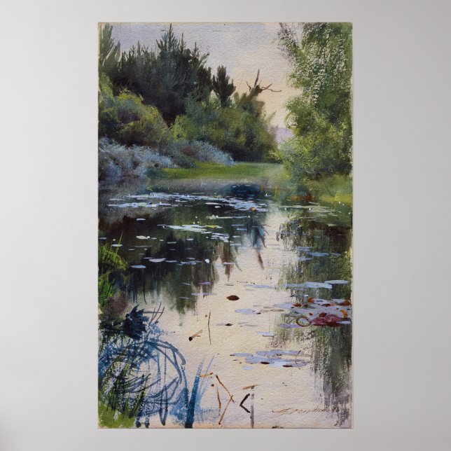 Poster Zorn - Estudo de Paisagem de Mora 1886 (Frente)