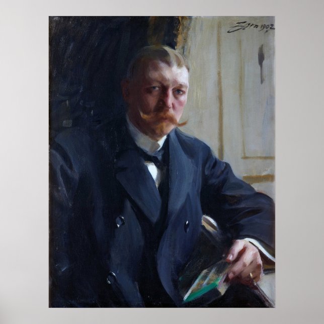 Poster Zorn - Retrato De Franz Heiss 1902 (Frente)