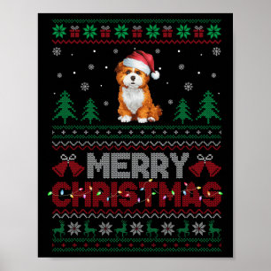 Poster Zuchon Dog Amava Noel Hree Luzes de Natal