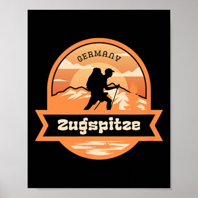 Poster Zugspitze Climbing Germany Alps Mountains Tyrol Hi (Frente)