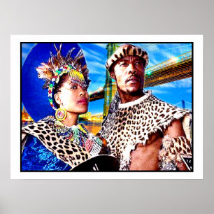 Poster Zulu Warrior & Sua Rainha: