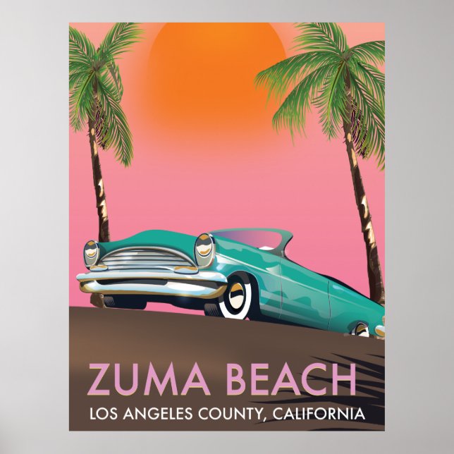 Poster Zuma Beach Los Angeles County California (Frente)