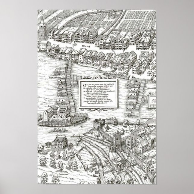 Poster Zürich - 1576 Josua Murer, 1576 (Frente)