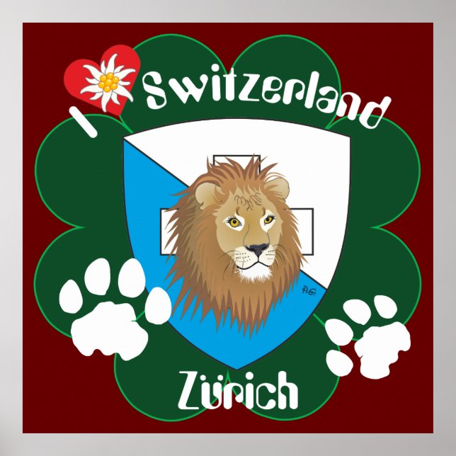 Pôster Zürich Schweiz Suiça (Frente)