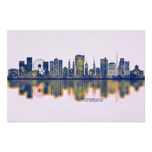 Pôster Zurich Skyline