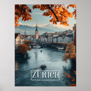 Poster Zurique, Suiça: Uma Viagens vintage