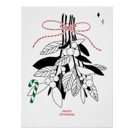 Pôster Zweige mit Schneebeeren, Glänzende Poster