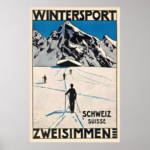 Poster Zweisimmen Bernese Oberland Gstaad Suíça