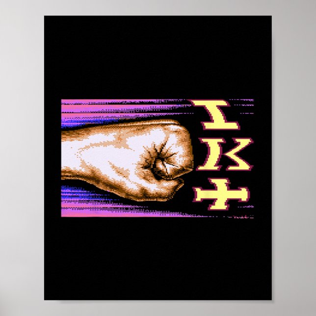 Poster Zx Spectrum C64 Karate 8-bit Retro  (Frente)