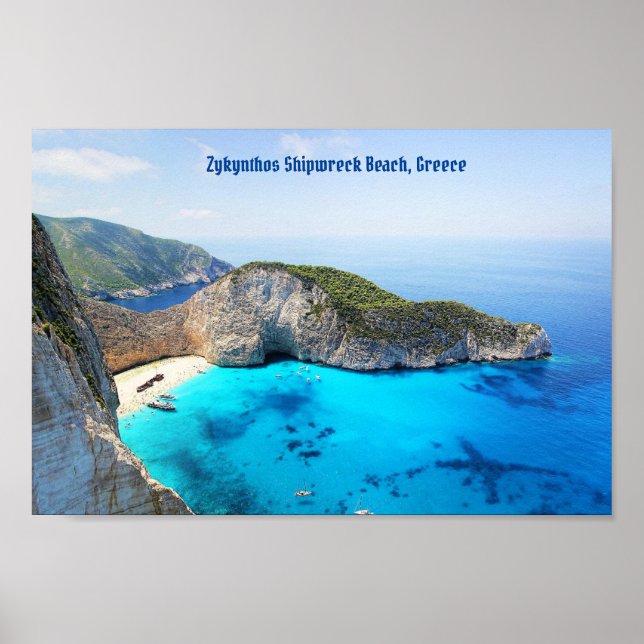 Poster Zykynthos Shipwreck Beach, Grécia (Frente)