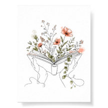 Pôsteres de Arte de Linha Botânica do Livro Blooms
