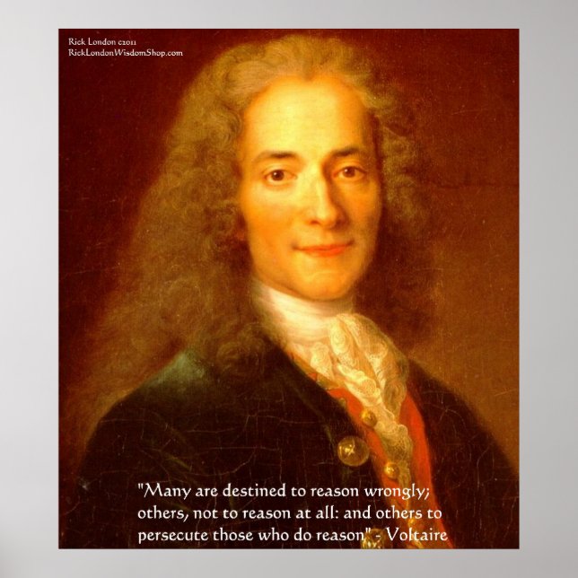 Pôsteres de Arte Fina com Citações de Voltaire (Frente)