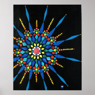 Pôsteres de Pintura Mosaico de Pedras Preciosas Co