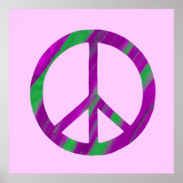Pôsteres de Sinal de Paz Roxo e Verde Misturados