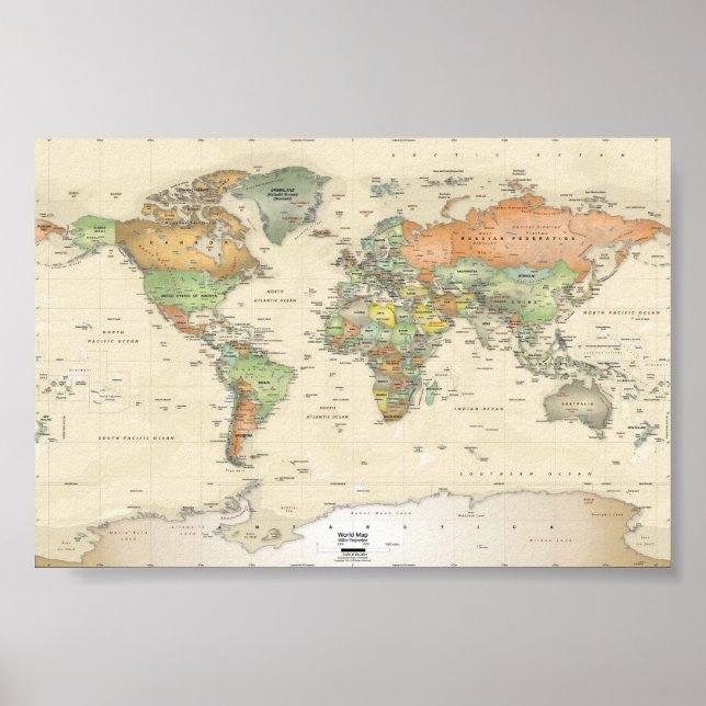 Pôsteres - Mapa Mundial (Frente)