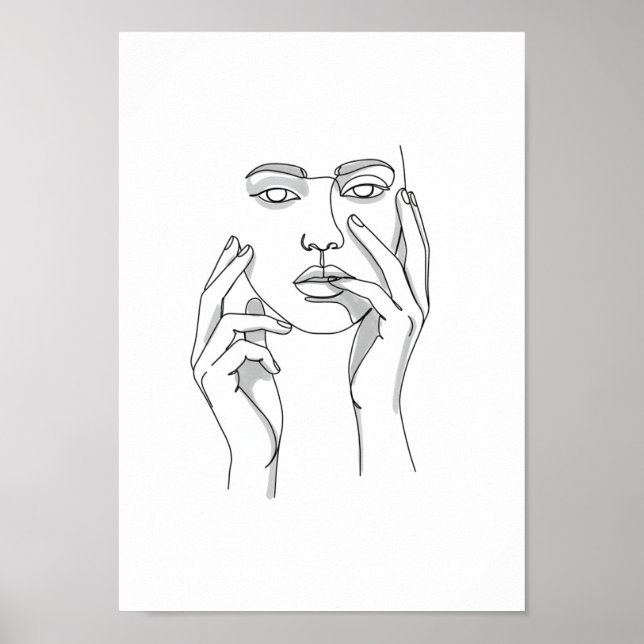 Pôsteres Preto e Branco Minimalista Linha (Frente)