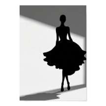 Pôsteres Silhueta de Moda Preto e Branco